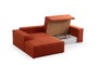 Atelier Del Sofa Sofá Cama Esquinero Corner Left Naranja Terciopelo Sofá Cama Modular 206x145cm